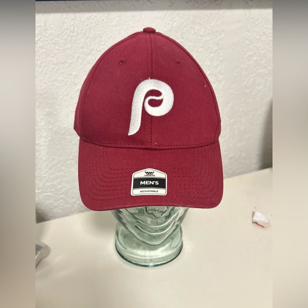 Philadelphia Phillies Hat Fan Favorite Red Gray Brim Adjustable Baseball Cap Men